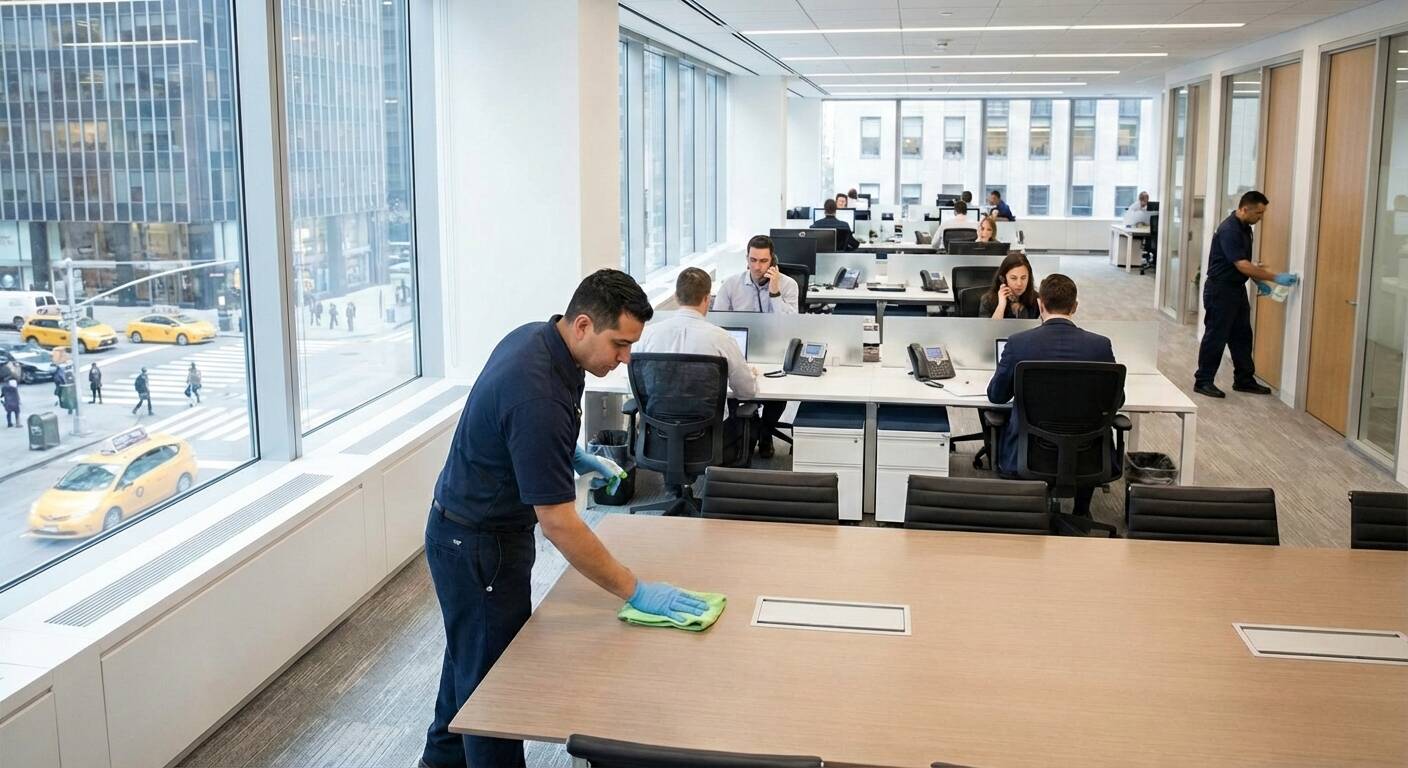 Professional cleaning ensures NYC workspaces meet regulations and maintain productivity