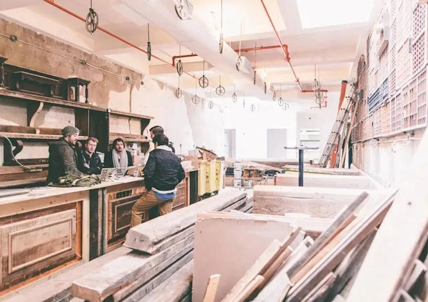 Modern offices with built-in shelves are cleaned through office cleaning plans from Impeccable Cleaning NYC