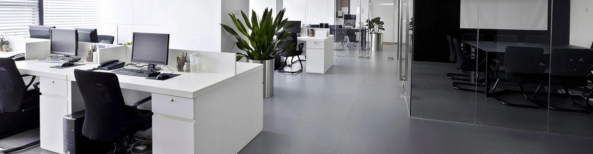 Modern office maintained by Impeccable Cleaning NYC in New York, NY, using flexible scheduling and fixed pricing.